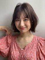 ブラウヘアアンドケア(care)&nbsp;外ハネボブ&やわらかブラウン