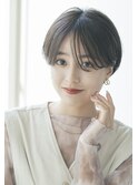暗髪×束感ショート×シースルーバング×フレンチガーリー