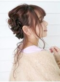 三軒茶屋_ロング_編み込み_アレンジ_コテ巻き_ヘアセット_アップ