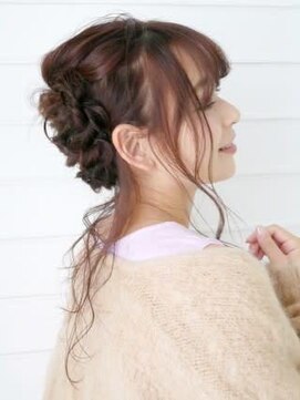 アース 三軒茶屋店(HAIR&MAKE EARTH) 三軒茶屋_ロング_編み込み_アレンジ_コテ巻き_ヘアセット_アップ