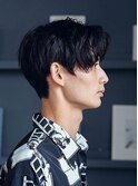 無造作センターパート/ナチュラルツーブロック