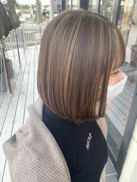 ネイク(Nake) ボブ/丸みボブ/ハイライト/デザインカラー/髪質改善
