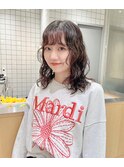 ウェーブミディアムウルフパーマ