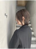 『RayKyoto』大人女子伸ばしかけぱっつんボブマットグレージュ