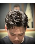 <理容室>メンズ　パーマ　刈り上げ　七三　バーバー