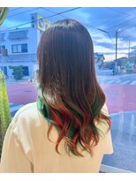 カットインファーチェ CUT IN face&nbsp;Design color * green × orange