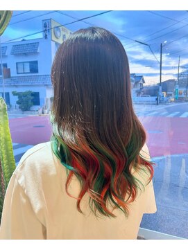 カットインファーチェ CUT IN face Design color * green × orange