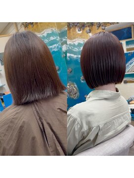 ラニハナクドウ(lanihana.kudo) #あご下ボブ#ピンクブラウンカラー#イルミナカラー