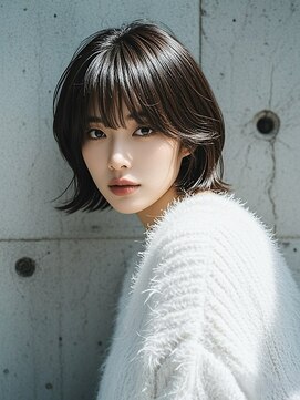 ベリーショートハンサムショートバレイヤージュハッシュカット