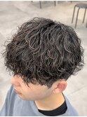 波巻きシャドウパーマラウンドマッシュ