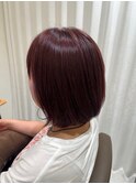 艶カラー×大人ボブ｜深みレッドブラウン