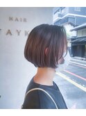 ルーツカラーのショートボブ