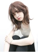 【Anli☆岩瀬萌】ミルクティーベージュ くびれミディ 韓国ヘア