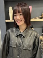 ラミエバイメルト 下北沢(lamie by melt)&nbsp;顔まわりレイヤーチェリーレッドブラウンボブウルフフルバング