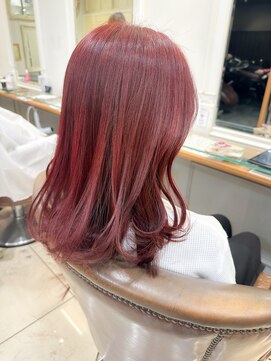 ネオリーブアイム 横浜西口店(Neolive aim) ブリーチなしのダブルカラーで作るチェリーカラー【横浜】k