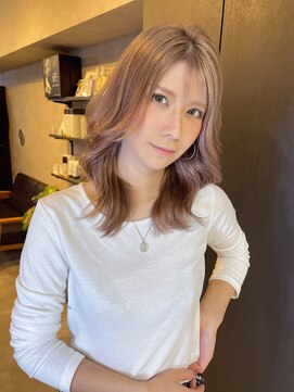 サニー 渋谷(SUNNY) ピンクベージュ、レイヤーカット、バレイヤージュ、ハイライト