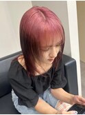 10943髪質改善ホワイトピンクラベンダー黒髪グラデーション