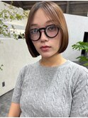 黒髪ボブルフネビージュ小顔ワンレン