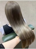 30代40代髪質改善ココアブラウン艶感ストレート透明感赤み消し