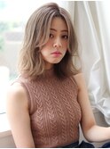 大人小顔艶髪金髪外ハネボブディホワイトブロンド美髪ハイライト