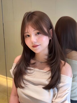 ロンドウル 熊本(Lond ulu) 縮毛矯正/くびれヘア/ハイライトカラー/アプリコットオレンジ