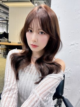 アルバム 池袋(ALBUM) ロング顔周りレイヤー前髪カット韓国ヘア_F21242