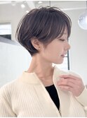 クールショート/ピンクベージュ/カーテンバング/顔周り☆328