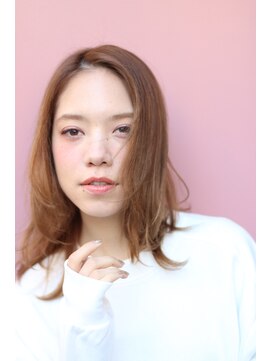 アンドヘアー 西葛西(&-HAIR) &ヘアーKENTO/センターパートゆるふわウェーブ