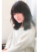 ラフかわフリンジバング×スポンテニアスでグレージュ
