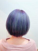 ビグディーサロン(BIGOUDI salon koshien)&nbsp;【ISAACBLANCO】ホワイトバイオレット×ボブ