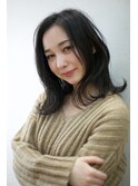 《田山未希子》大人ミディアムアッシュブラウン 髪質改善