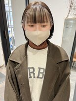 ラミエバイメルト 下北沢(lamie by melt)&nbsp;村上/ミニボブ前髪インナーカラーベージュ冬カラー大人可愛い