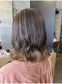 外ハネボブ/グラデーションすそカラー