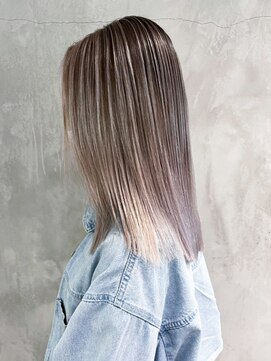 アルバム 池袋(ALBUM) バレイヤージュセミロング_ハッシュカットフルバング_ba352471