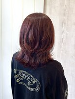 ヘアーアンドライフミルコ(miRuko) ブリーチ無しチェリーレッド × ウルフカット