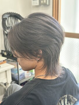 スナリー(Snaly) 韓国風センターパートマッシュウルフ/アッシュグレー