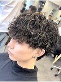 渋谷メンズメッシュメンズマッシュウルフパーマ縦落ちツイスパ