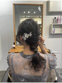 ヘアセット×編み下ろし×金箔×ミディアム【広島】【横川】