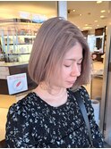 ボブミニボブショートボブWカラーミルクティーベージュブラウン