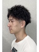 メンズ2way縦落ちツイスパ