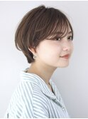 前髪長めショート　 丸みショート　小顔　マッシュショート