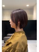 微細なブレンドボカシハイライト×ミニマムボブ
