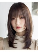 ココアベージュ/オリーブグレー/小顔/黒髪[立川/髪質改善]