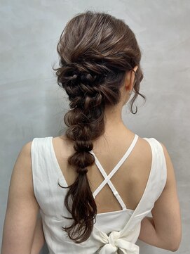 シャルムバイケンジ(Charm.by KENJE) 【ローポニーテール】結婚式銀座お団子カチモリタイトヘアセット