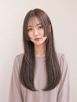 ラックスビーギャラリー なんば駅前店(LUXBE GALLERY) 広がり対策 ミルクブラウン 韓国風レイヤーロング 30代
