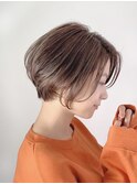 【東 純平】可愛いゆるふわショートボブ+セピアベージュ