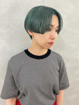 エンドリンク(endlink) パツンとラインショート×グリーンカラー