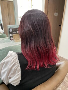 ヘアーディア みどり店(Hair...DiA) 赤グラデーション