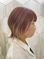 ビューティドレッセヤマノ 池袋パルコ(Beauty Dresse YAMANO)&nbsp;インナーカラー/オレンジピンクカラー/ウルフカット/ブリーチ