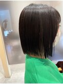 髪質改善レイヤーカット/小顔カットぱっつん前髪/暗髪